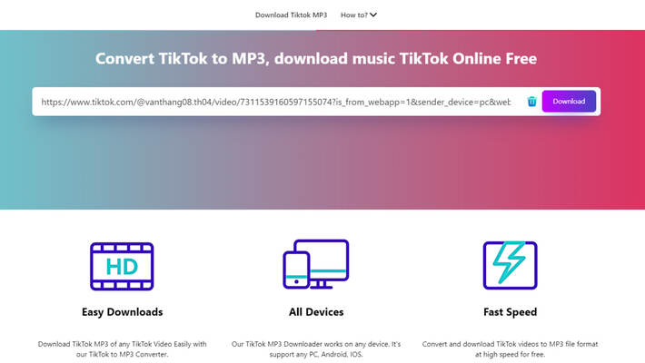 TikTok to MP3